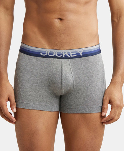 Super Combed Cotton Elastane Stretch Solid Trunk with Ultrasoft Waistband - Mid Grey Melange