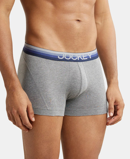 Super Combed Cotton Elastane Stretch Solid Trunk with Ultrasoft Waistband - Mid Grey Melange