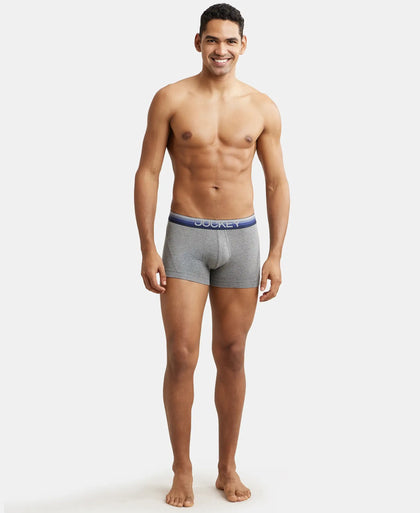 Super Combed Cotton Elastane Stretch Solid Trunk with Ultrasoft Waistband - Mid Grey Melange