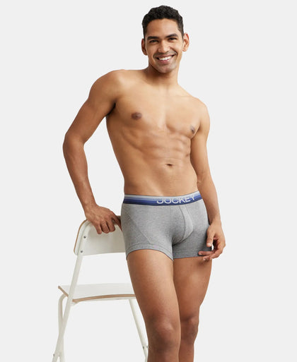 Super Combed Cotton Elastane Stretch Solid Trunk with Ultrasoft Waistband - Mid Grey Melange