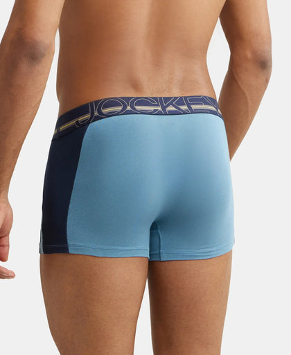 Pack of 3 Super Combed Cotton Elastane Stretch Solid Trunk with Ultrasoft Waistband - Aegean Blue, Poseidon & Navy