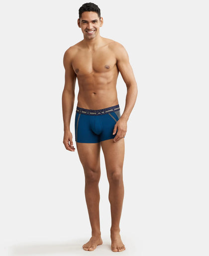 Pack of 3 Super Combed Cotton Elastane Stretch Solid Trunk with Ultrasoft Waistband - Aegean Blue, Poseidon & Navy