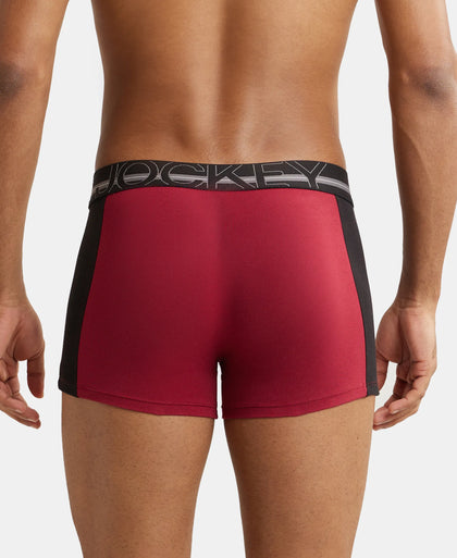 Pack of 3 Super Combed Cotton Elastane Stretch Solid Trunk with Ultrasoft Waistband - Red Pepper, Poseidon & Deep Olive