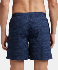 Super Combed Mercerized Cotton Woven Printed Boxer Shorts with Side Pocket - Navy & Burnt Olive (Pack of 2)