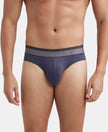 Super Combed Cotton Elastane Stretch Solid Brief with Ultrasoft Waistband - Graphite-1