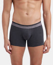 Super Combed Cotton Elastane Stretch Solid Trunk with Ultrasoft Waistband - Black Melange-1