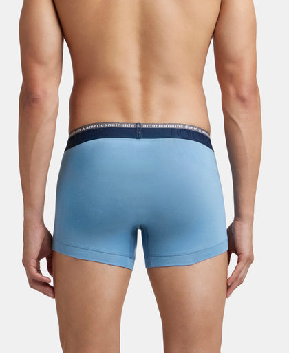 Super Combed Cotton Elastane Stretch Solid Trunk with Ultrasoft Waistband - Blue Heaven (Pack of 2)