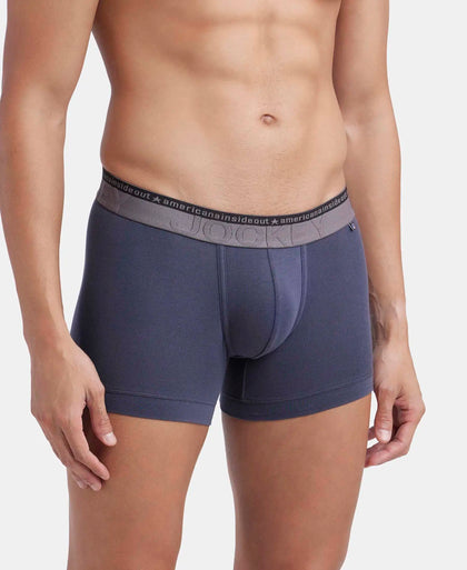 Super Combed Cotton Elastane Stretch Solid Trunk with Ultrasoft Waistband - Graphite-2