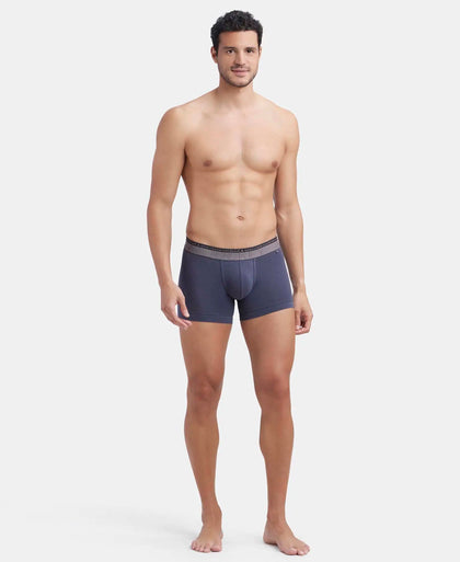 Super Combed Cotton Elastane Stretch Solid Trunk with Ultrasoft Waistband - Graphite-4