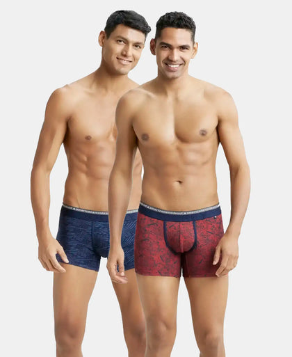 Super Combed Cotton Elastane Stretch Printed Trunk with Ultrasoft Waistband - Assorted (Pack of 2)