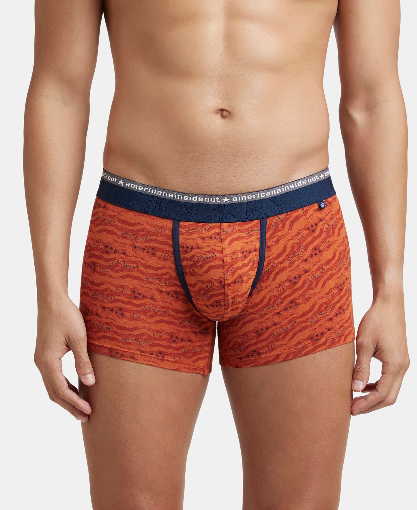 Super Combed Cotton Elastane Stretch Printed Trunk with Ultrasoft Waistband - Autumn Glaze