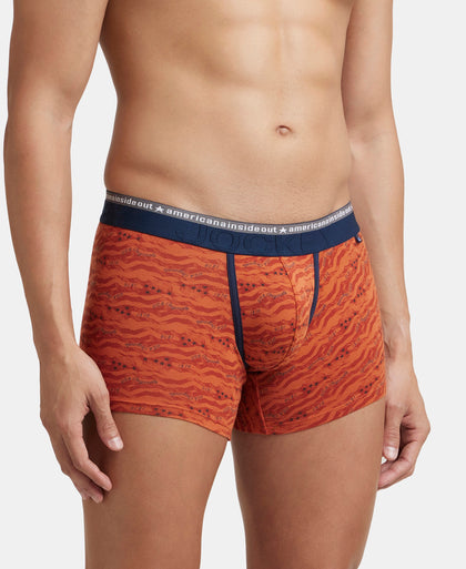 Super Combed Cotton Elastane Stretch Printed Trunk with Ultrasoft Waistband - Autumn Glaze