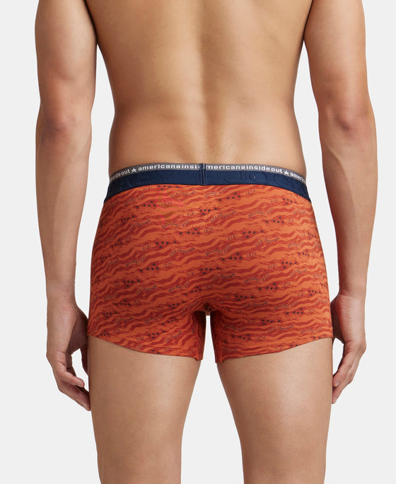 Super Combed Cotton Elastane Stretch Printed Trunk with Ultrasoft Waistband - Autumn Glaze