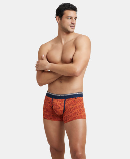 Super Combed Cotton Elastane Stretch Printed Trunk with Ultrasoft Waistband - Autumn Glaze