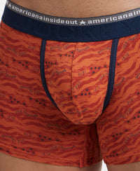 Super Combed Cotton Elastane Stretch Printed Trunk with Ultrasoft Waistband - Autumn Glaze