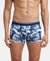 Super Combed Cotton Elastane Stretch Printed Trunk with Ultrasoft Waistband - White & Navy