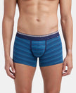 Super Combed Cotton Elastane Stretch Stripe Trunk with Ultrasoft Waistband - Celestial-1