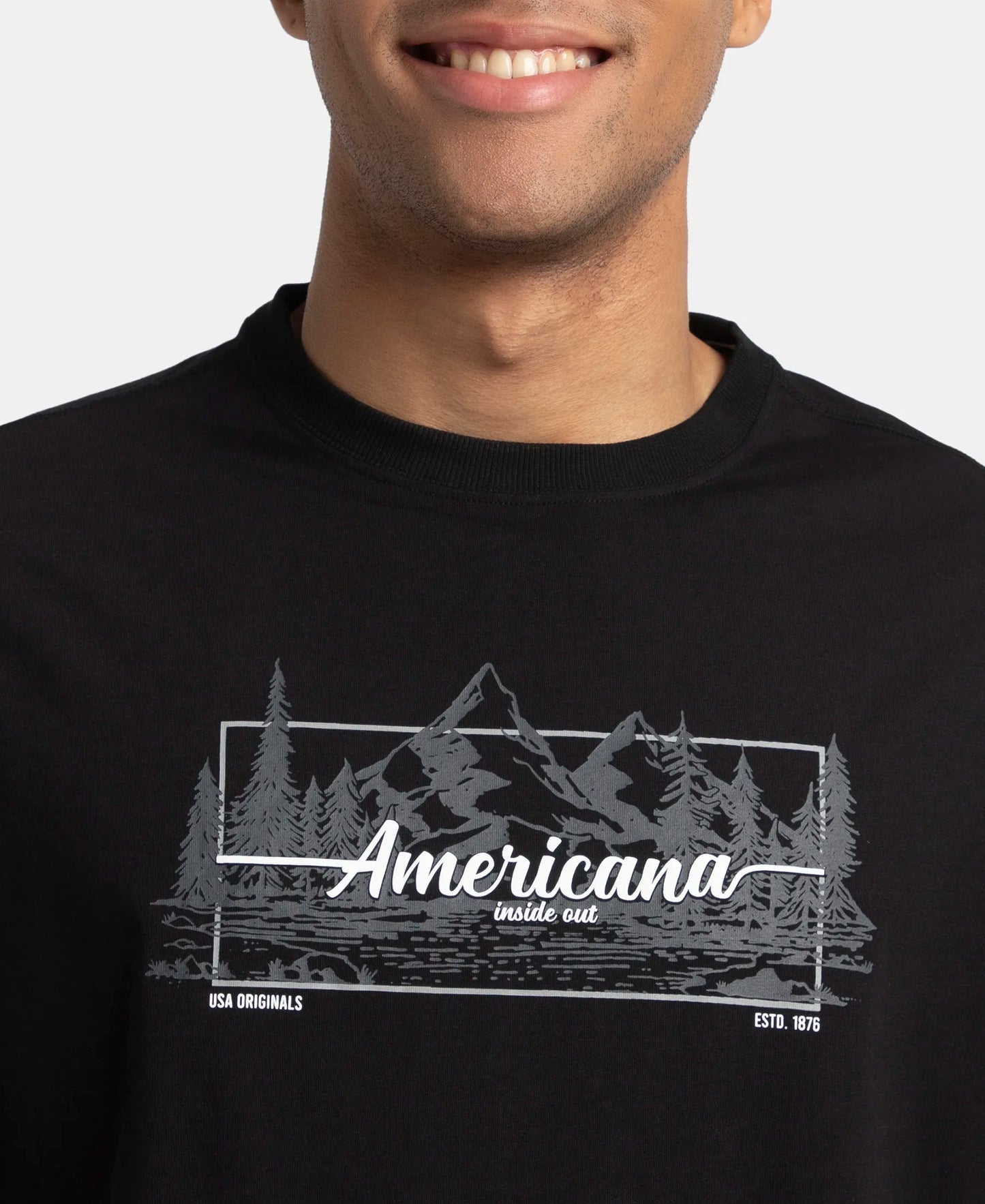 Super Combed Cotton Rich Graphic Printed Oversized T-Shirt - Black USA