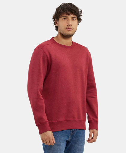 Super Combed Cotton Rich Fleece Sweatshirt with StayWarm Technology - Red Melange-2