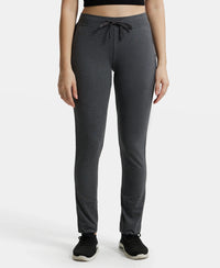 Super Combed Cotton Elastane Slim Fit Trackpants With Side Pockets - Charcoal Melange-1