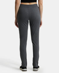 Super Combed Cotton Elastane Slim Fit Trackpants With Side Pockets - Charcoal Melange-3