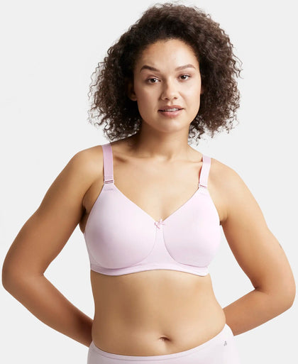 Wirefree Padded Soft Touch Microfiber Elastane Full Coverage Plus Size Bra with Magic Under Cup - Fragrant Lily-1