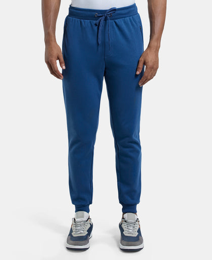 Super Combed Cotton Rich Slim Fit Jogger with Zipper Pockets - Insignia Blue-1