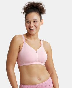 Jockey 1855 Women's Under-Wired Non-Padded Soft Touch Microfiber Elastane  Full Coverage Minimizer Bra with Broad Wings