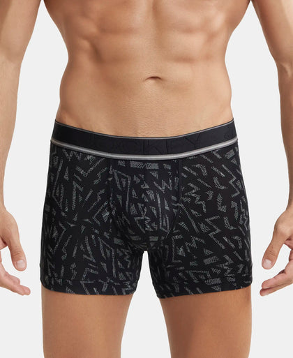 Tencel Micro Modal Elastane Printed Trunk with Natural StayFresh Properties - Black-1