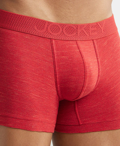 Bamboo Cotton Elastane Breathable Mesh Trunk with StayDry Treatment - Red Multi Melange-6