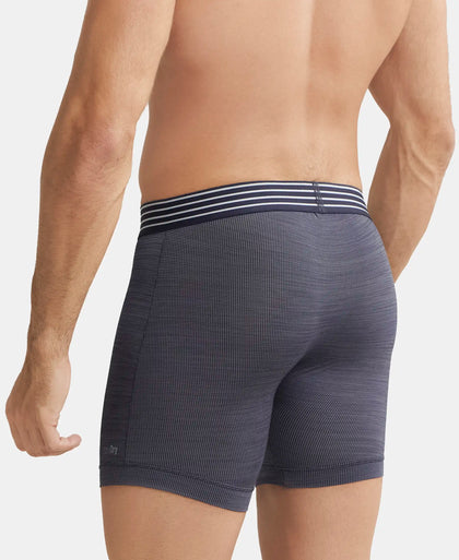 Microfiber Mesh Elastane Performance Boxer Brief with StayDry Technology - True Navy-3