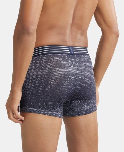 Microfiber Mesh Elastane Printed Performance Trunk with StayDry Technology - True Navy-3