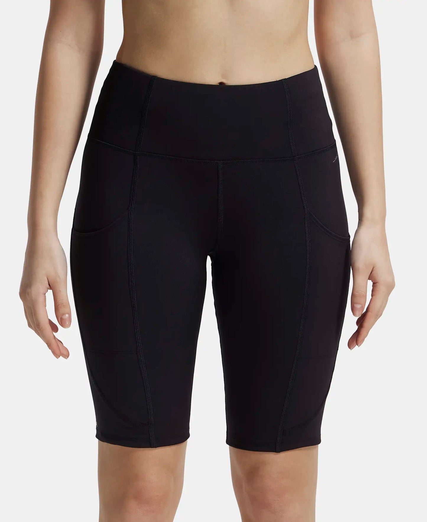 Buy Microfiber Elastane Slim Fit Shorts with Side Pockets - Black MW81 ...