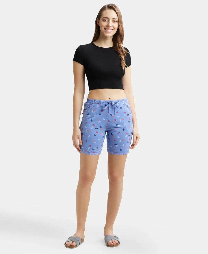Buy Micro Modal Cotton Relaxed Fit Printed Shorts with Side Pockets ...