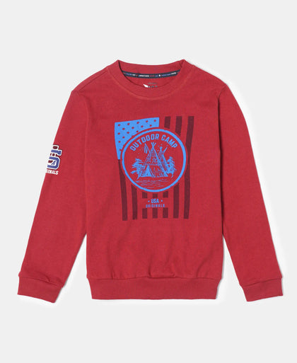 Super Combed Cotton Rich Graphic Printed Sweatshirt - Cherry Cobbler-1