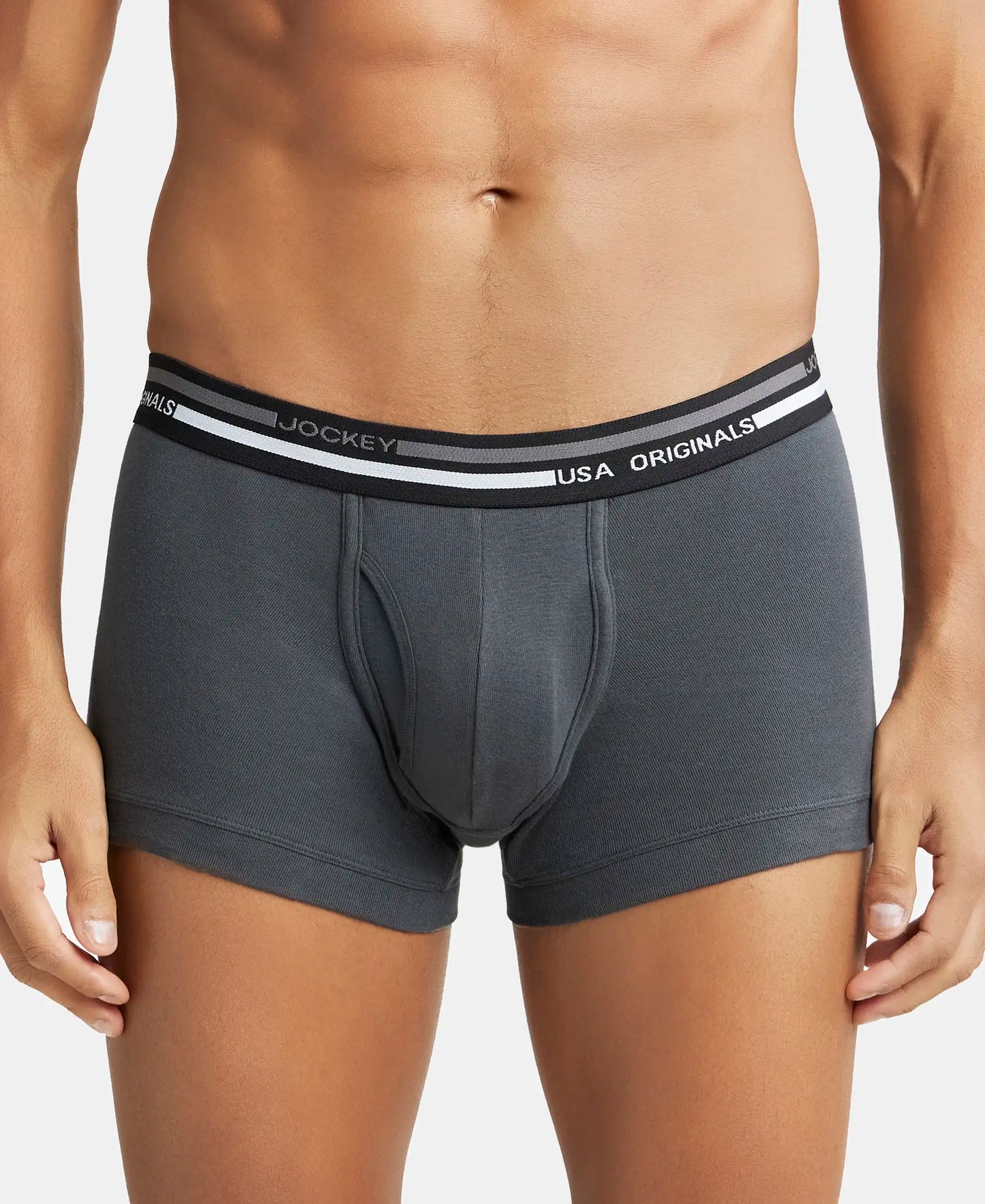 Super Combed Cotton Rib Trunk with Ultrasoft Waistband - Asphalt-1