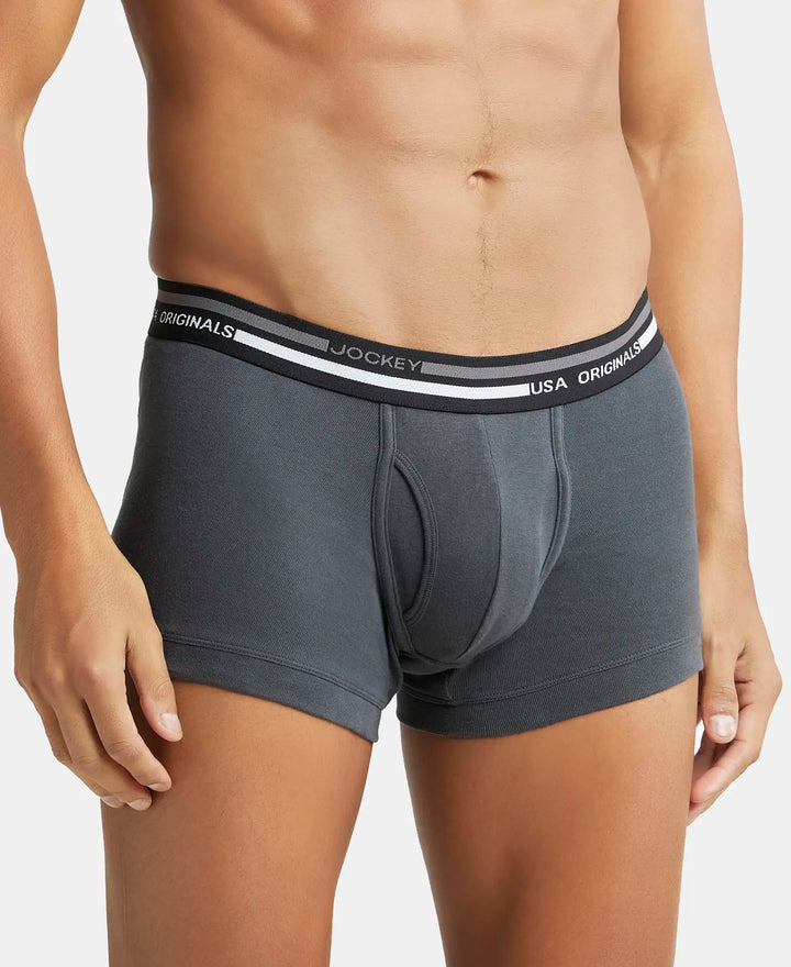 Super Combed Cotton Rib Trunk with Ultrasoft Waistband - Asphalt-2