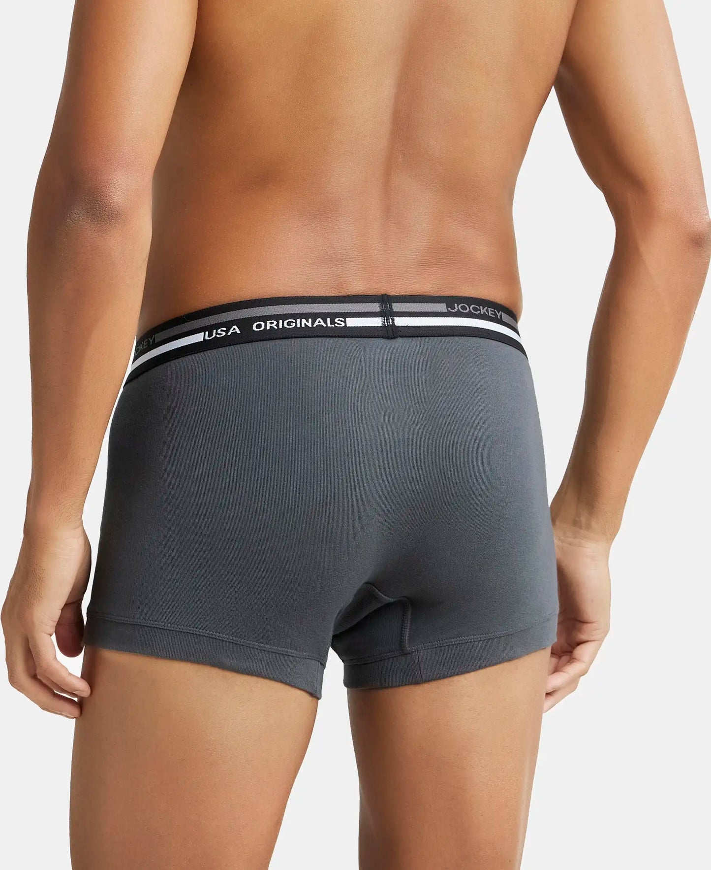 Super Combed Cotton Rib Trunk with Ultrasoft Waistband - Asphalt-3