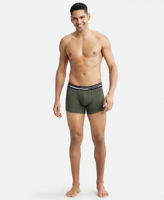 Super Combed Cotton Rib Trunk with Ultrasoft Waistband - Deep Olive-4
