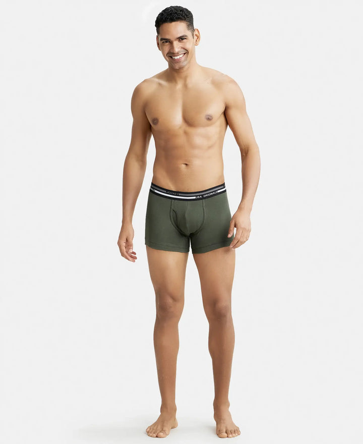 Super Combed Cotton Rib Trunk with Ultrasoft Waistband - Deep Olive-4