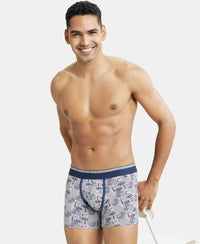 Super Combed Cotton Elastane Printed Trunk with Ultrasoft Waistband - Nickle-5