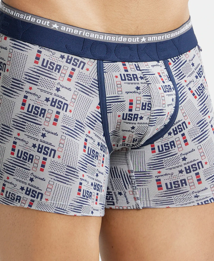 Super Combed Cotton Elastane Printed Trunk with Ultrasoft Waistband - Nickle-6
